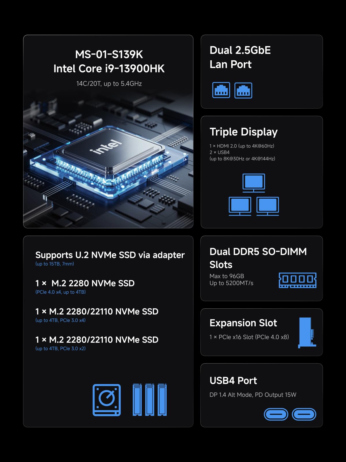 Amazon.com: MINISFORUM MS-01-S139K Mini PC Workstation Barebone